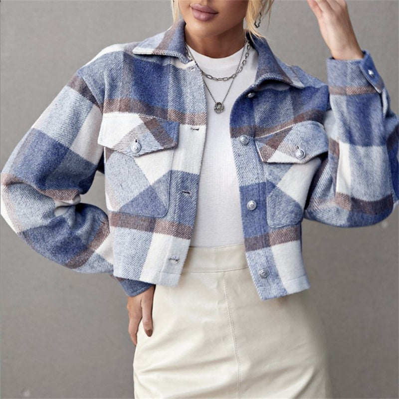 Veste à Carreaux Courte