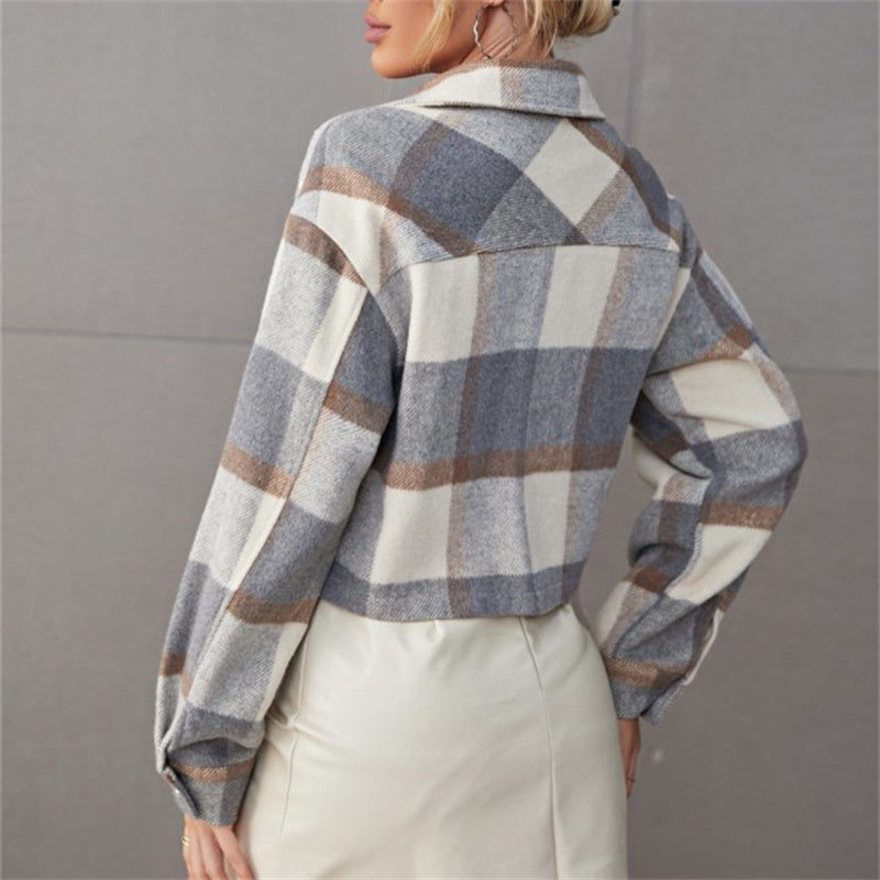 Veste à Carreaux Courte