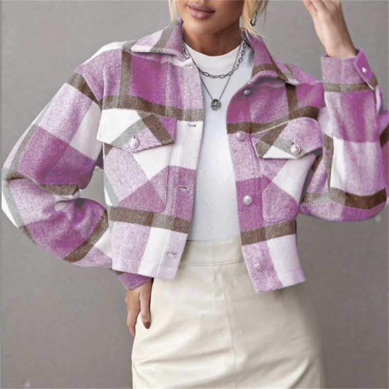 Veste à Carreaux Courte