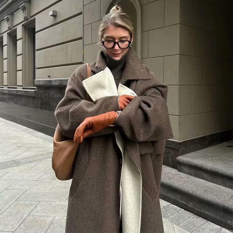 Manteau long en laine