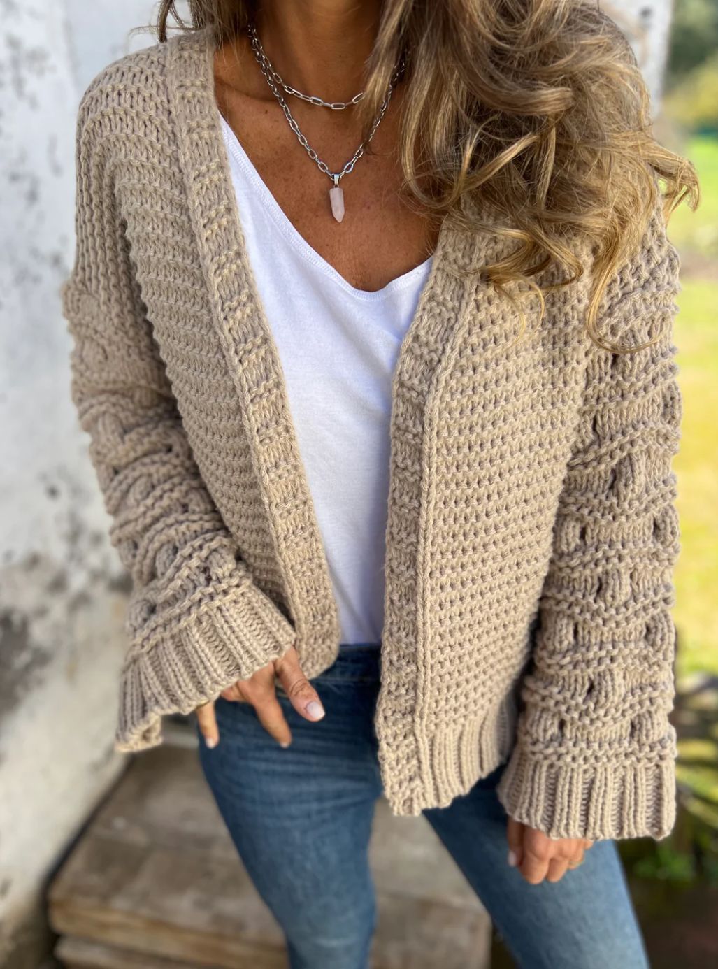 Cardigan tendance en maille épaisse