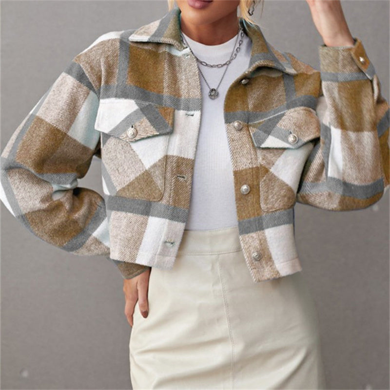 Veste à Carreaux Courte