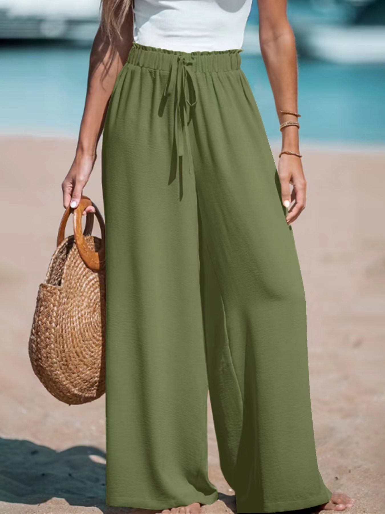 Pantalon Large Femme en Ice Silk - LOLIBELLE