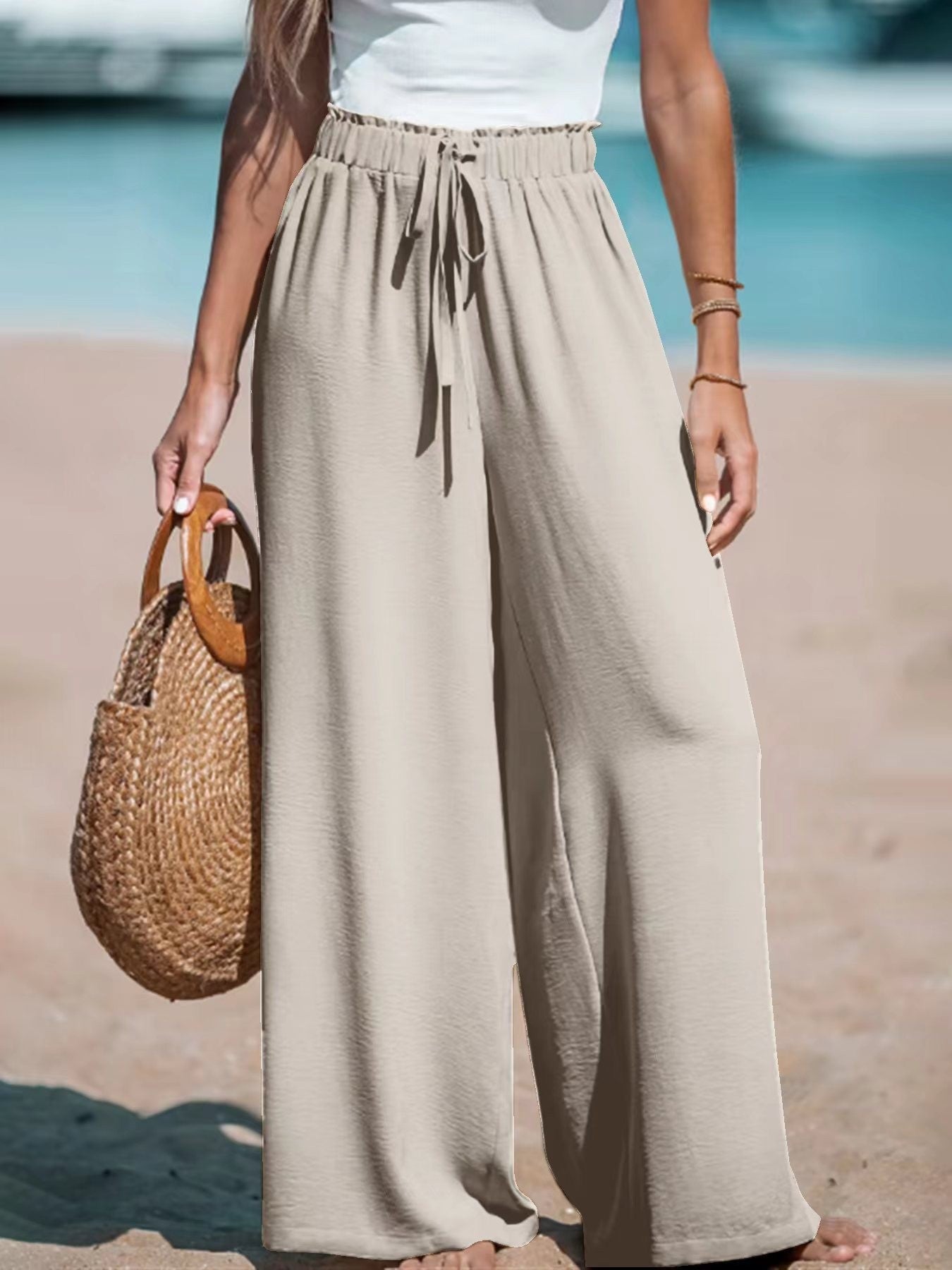 Pantalon Large Femme en Ice Silk - LOLIBELLE
