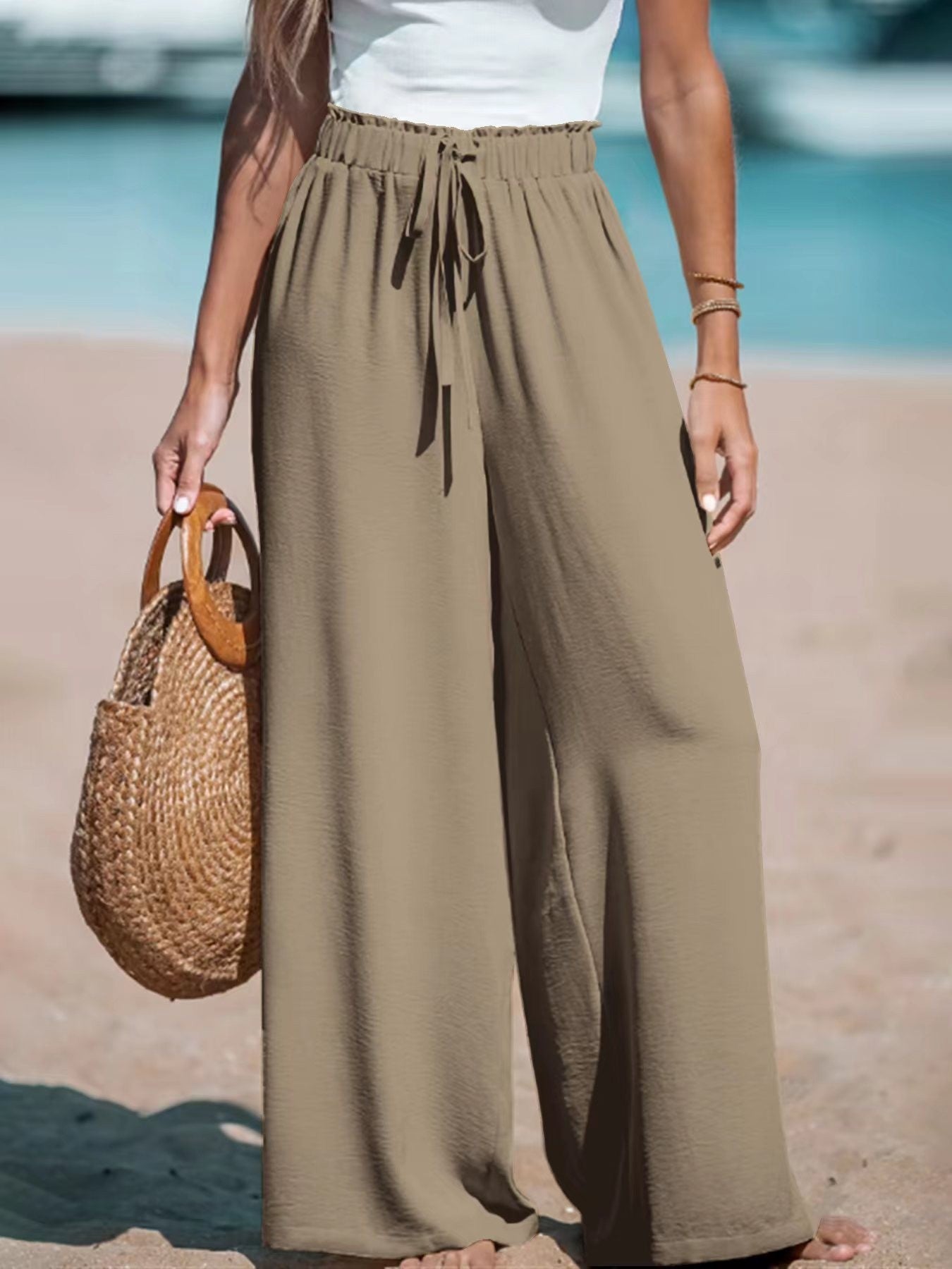 Pantalon Large Femme en Ice Silk - LOLIBELLE