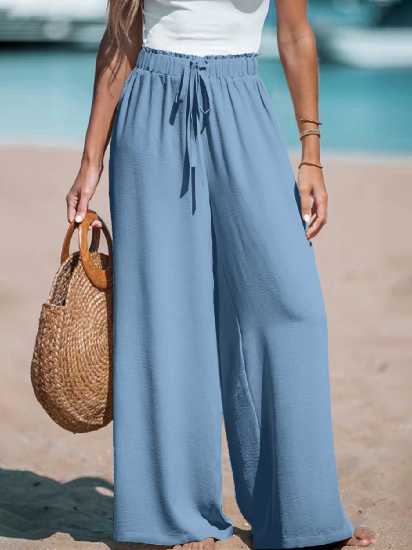 Pantalon Large Femme en Ice Silk - LOLIBELLE
