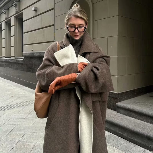 Manteau long en laine