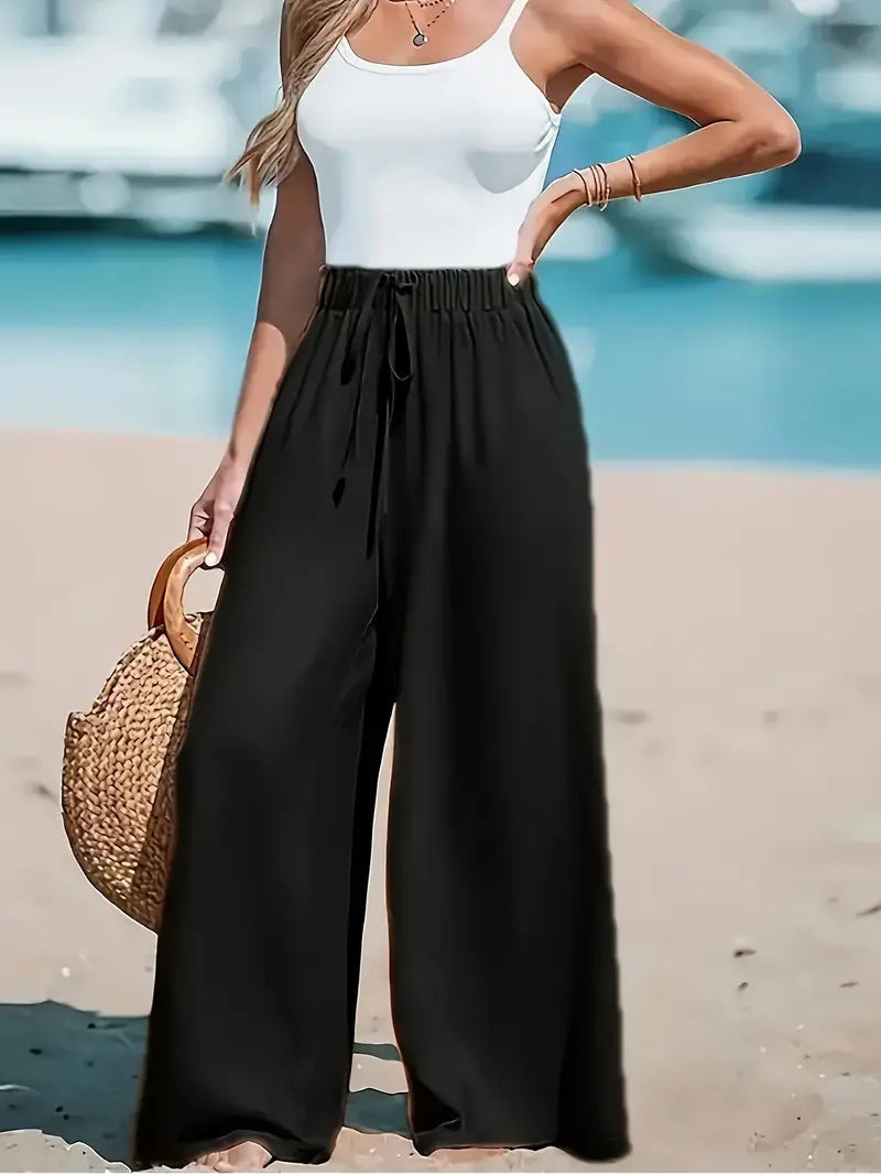 Pantalon Large Femme en Ice Silk - LOLIBELLE