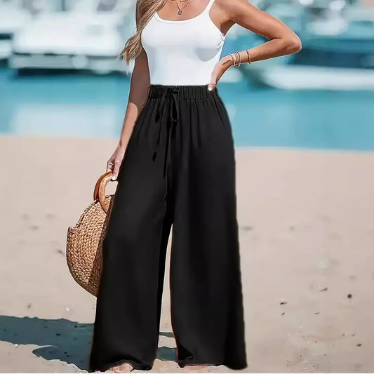 Pantalon Large Femme en Ice Silk - LOLIBELLE